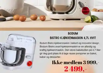 Kitch'n BODUM BISTRO KJØKKENMASKIN 4,7L HVIT tilbud