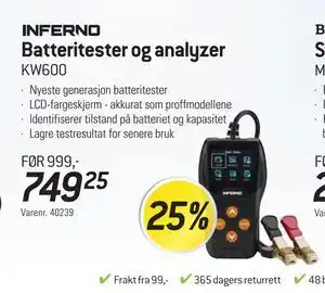 Thansen Batteritester og analyzer tilbud