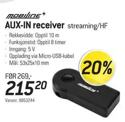 Thansen AUX-IN receiver tilbud