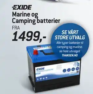 Thansen Marine og Camping batterier tilbud