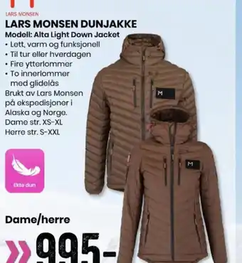 Sport Outlet LARS MONSEN DUNJAKKE Modell: Alta Light Down Jacket tilbud