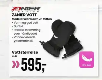 Sport Outlet ZANIER VOTT Modell: Polar Down Jr. Mitten tilbud