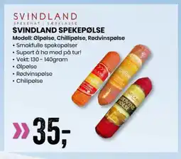 Sport Outlet SVINDLAND SPEKEPØLSE Modell: Ølpølse, Chillipølse, Rødvinspølse tilbud