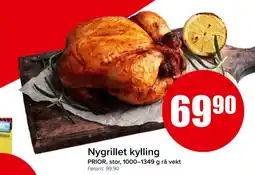 Spar PRIOR Nygrillet kylling tilbud
