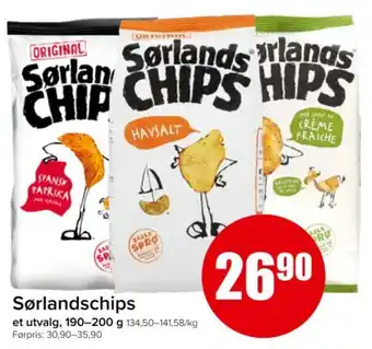 Spar Sørlandschips tilbud