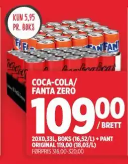 Meny COCA-COLA/ FANTA ZERO tilbud