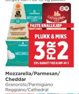 Meny Mozzarella/Parmesan/ Cheddar tilbud