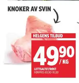 Meny KNOKER AV SVIN tilbud