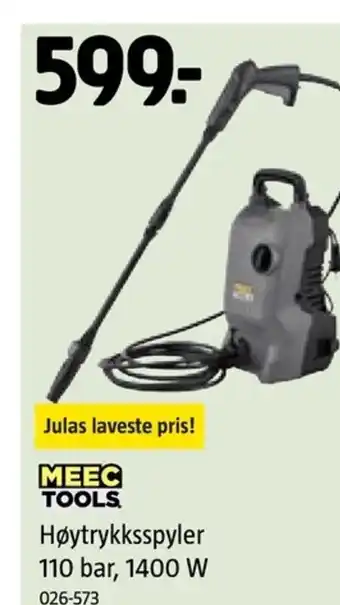 Jula MEEC TOOLS. Høytrykksspyler 110 bar, 1400 W 026-573 tilbud