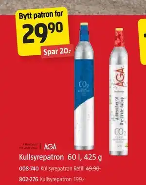 Jula Kullsyrepatron 60 l, 425 g tilbud