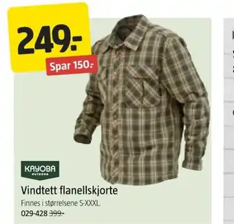 Jula Vindtett flanellskjorte tilbud