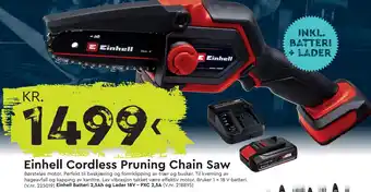 Mekk Einhell cordless pruning chain saw tilbud