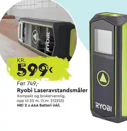 Mekk Ryobi laseravstandsmåler tilbud