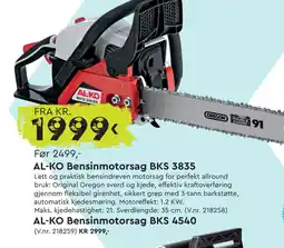 Mekk Al-ko bensinmotorsag bks 3835 tilbud