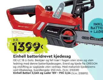 Mekk Einhell batteridrevet kjedesag tilbud