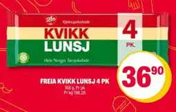 Coop Extra Freia kvikk lunsj 4 pk tilbud