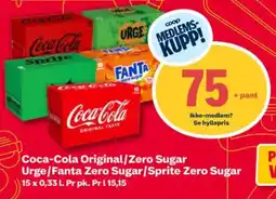 Coop Extra Coca-cola original/zero sugar urge/fanta zero sugar/sprite zero sugar tilbud