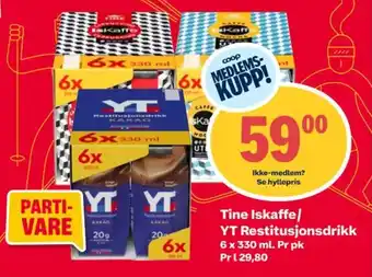 Coop Extra Tine iskaffe/ yt restitusjonsdrikk tilbud