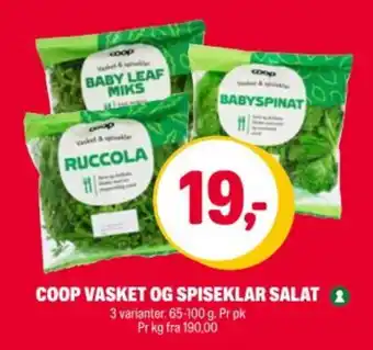 Coop Extra Coop vasket og spiseklar salat tilbud