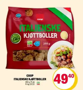 Coop Extra Coop italienske kjøttboller tilbud