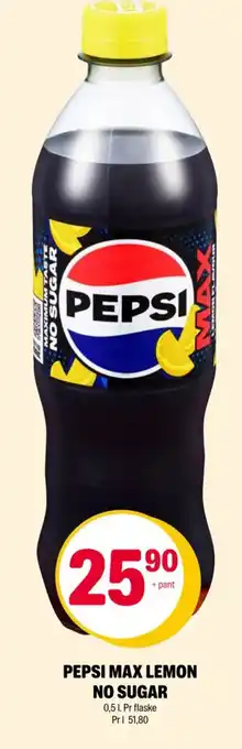 Coop Extra Pepsi max lemon no sugar tilbud