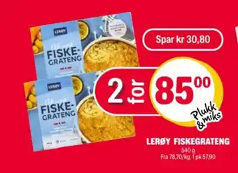 Coop Extra Lerøy fiskegrateng tilbud