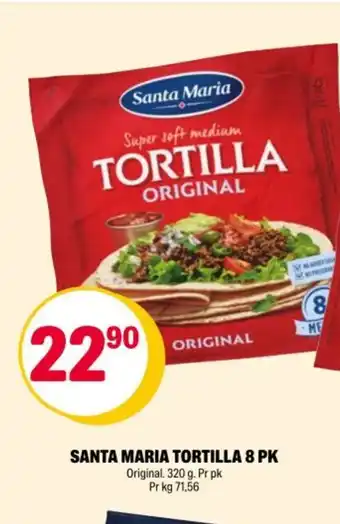 Coop Extra SANTA MARIA Tortilla 8 pk tilbud