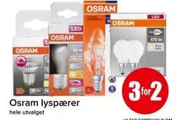 Spar Osram lyspærer tilbud