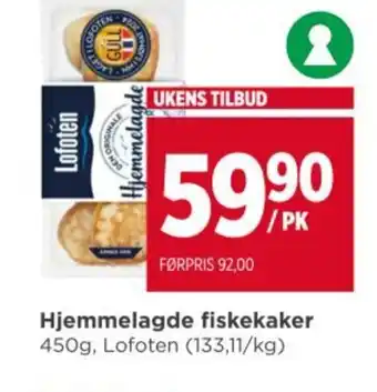 Meny Hjemmelagde fiskekaker tilbud