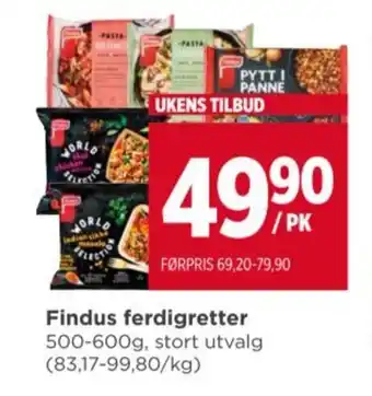 Meny Findus ferdigretter tilbud