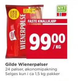 Meny GILDE Wienerpølser tilbud