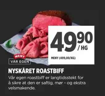 Meny Nyskåret roastbiff tilbud