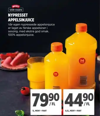 Meny Nypresset appelsinjuice tilbud