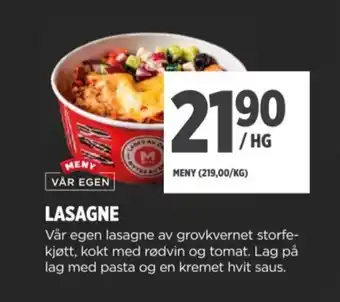 Meny Lasagne tilbud