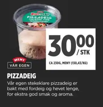 Meny Pizzadeig tilbud