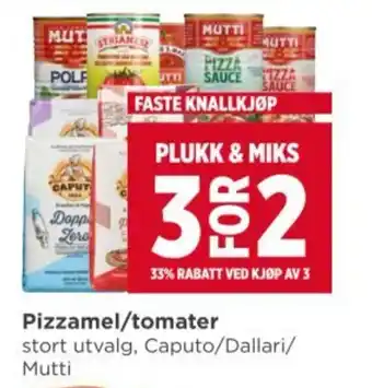 Meny Pizzamel/tomater tilbud