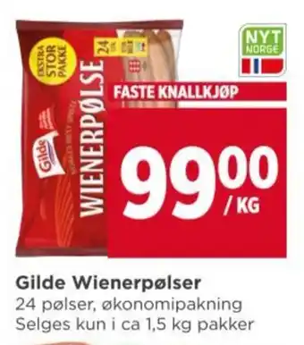 Meny GILDE Wienerpølser tilbud