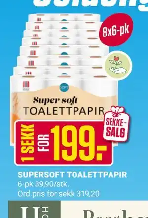 Europris SUPERSOFT TOALETTPAPIR tilbud