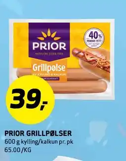 Bunnpris PRIOR GRILLPØLSER tilbud