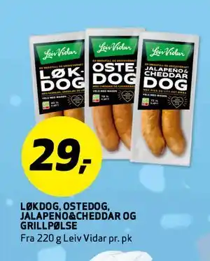 Bunnpris LØKDOG, OSTEDOG, JALAPENO&CHEDDAR OG GRILLPØLSE tilbud