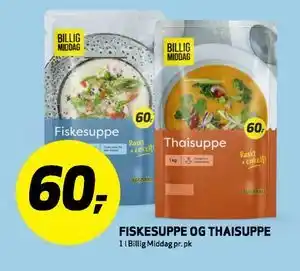 Bunnpris Fiskesuppe og Thaisuppe tilbud