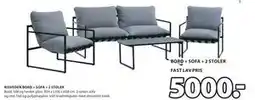 JYSK RISVEDEN BORD + SOFA + 2 STOLER tilbud