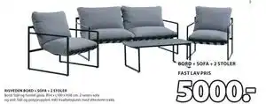 JYSK RISVEDEN BORD + SOFA + 2 STOLER tilbud