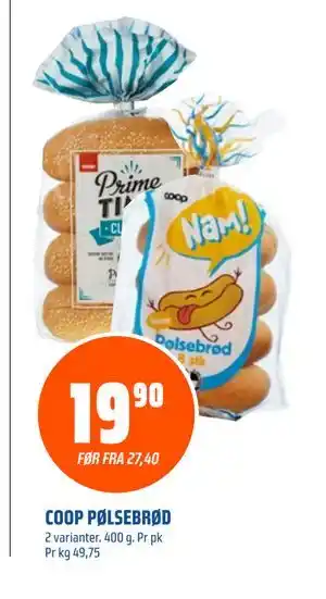 Coop Obs COOP PØLSEBRØD tilbud