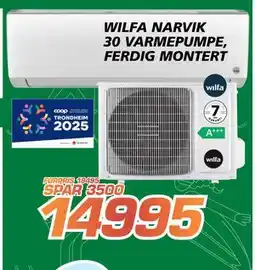 Coop Byggmix WILFA NARVIK 30 VARMEPUMPE, FERDIG MONTERT tilbud