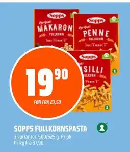 Coop Obs SOPPS FULLKORNSPASTA tilbud