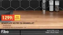 Montér BENKEPLATE HELTRE EIK GRUNNOLJET tilbud