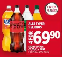 Meny ALLE TYPER 1,5L BRUS tilbud