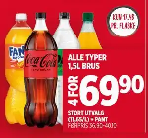 Meny ALLE TYPER 1,5L BRUS tilbud