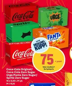 Coop Extra Coca-Cola Original/ Coca-Cola Zero Sugar Urge/Fanta Zero Sugar/ Sprite Zero Sugar tilbud